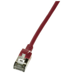 LogiLink CQ9054S Network cable CAT 6A Red Extra slim 2m Flame-retardant