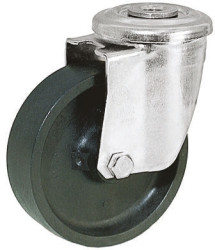 Koło samonastawne średnica kabla 100mm Otwór na śrubę LAG 120kg wysokość całkowita 128mm