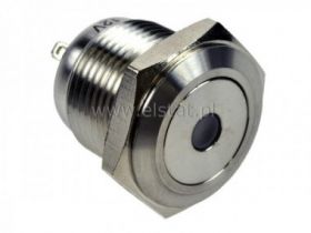 Przycisk chwilowy 16mm metal LED nieb.oczko 12V