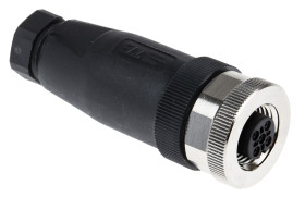 Złącze wielostykowe przemysłowe 4-pinowe M12 Montaż na kablu Gniazdo TE Connectivity