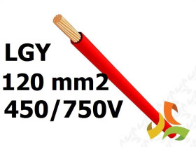 Przewód LGY 120 mm2 czerwony (450/750V) jednożyłowy linka H07V-K (bębnowy) IG2011.05 BITNER