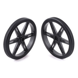 Pololu Wheel Pair for Standard Servo Splines (25T, 5.8mm) - 70×8mm, Black
