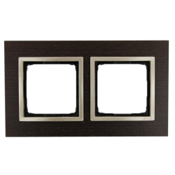 Ramka podwójna drewniana złote wenge DRN2/85 Kontakt Simon54 Nature
