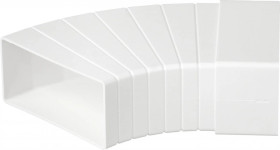 Kolanko wentylacyjne poziome wielokątne, łącznik 15-60 stopni do kanału płaskiego 110x55mm airRoxy 02-404