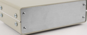 Aluminum enclosure, (L x W x H) 61 x 180 x 124 mm, gray (RAL 7046), IP32, 1402B