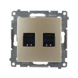Gniazdo komputerowe RJ45 podwójne złoty mat D62.01/44 Kontakt Simon54
