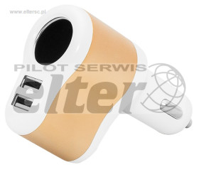 Ładowarka sam. 2xUSB 2.1A + gn. zapal.