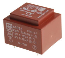 Transformator do druku 12V ac 230V ac 2 wyjścia THT 1.5VA