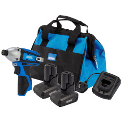 Draper 30605 12V Impact Driver Kit, 2 x 4.0Ah, 1 x Fast Charger, 1 x Tool Bag