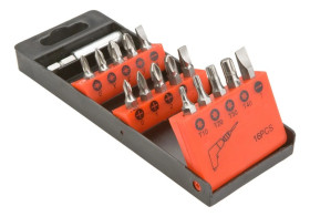 Końcówki wkrętakowe z uchwytem zestaw 16 elementów 39D383