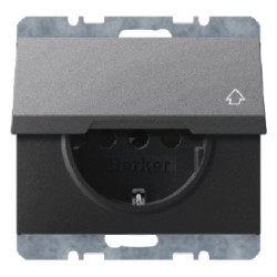 K.1 Gniazdo SCHUKO z pokrywą z podwyższoną ochroną styków antracyt mat 47517106