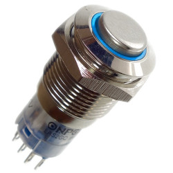 Przełącznik LAS2GQF-11-Z-E-B-12V DC-N met./16mm/Oring blue monostab