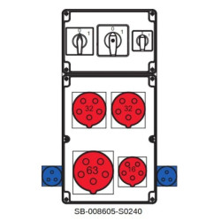 Rozdzielnica 0-1(63A) 0-1(32A) 0-1(16A) 1x5x63A 2x5x32A 1x5x16 SB-008605-S0240-54