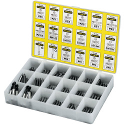 Stanley 1-68-741 Insert Bits Assorted Tray 200 Pozi / Phillips/ Slotted