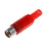 GCINCH-KR Gniazdo RCA (cinch) na kabel - czerwone