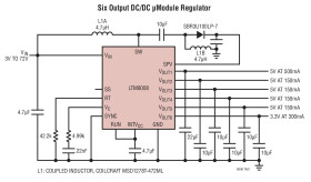 72V, 6 Output DC/DC SEPIC μModule (Power Module) Regulator