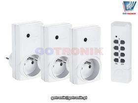 Gniazdo sieciowe sterowane pilotem x3
