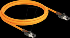 80408 LED patch cable, Cat.6a, S/FTP, USB Type-C, orange, 2m