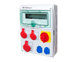 Rozdzielnica budowlana RB 12M gniazda 1x32A/5 2x16A/5 2x250V 0-1 IP54 RSS-04 942047 ELEKTROMET