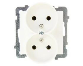 AS Gniazdo podwójne z/u ecru GP-2GRZ/m/27