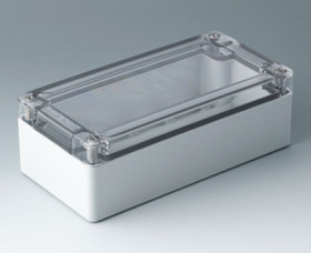 ABS enclosure, (L x W x H) 162 x 82 x 55 mm, light gray (RAL 7035), IK07, C7016014