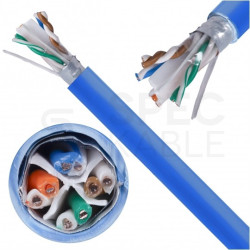Kabel sieciowy U/UTP kat.6A skrętka 4x2x0,56mm wewnętrzny B2ca bezhalogenowy LSOH niebieski Molex