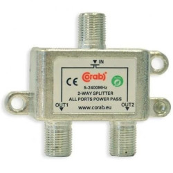 Rozgałęźnik sygnału splitter 5-2400Mhz 2 wyjścia power pass CORAB