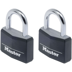 Master Lock 9140EURTBLK Alu Black Vinyl Cover 40mm Padlock 4-Pin - KA x 2