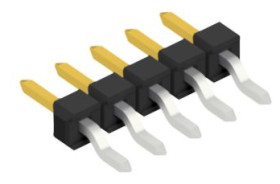 Pin header, 5 pole, pitch 2.54 mm, straight, black, 10080403