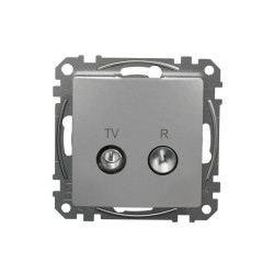 Gniazdo R/TV przelotowe (10dB), srebrne aluminium, Sedna Design i Elements SDD113478R