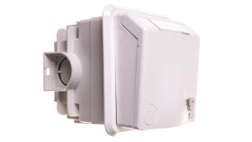 Gniazdo Podtynkowe Przelotowe 16A 5P 400V Białe Ip44 Design 885-6V