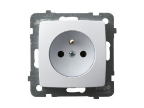 KARO Gniazdo pojedyncze z uziemieniem białe GP-1SZ/m/00 OSPEL