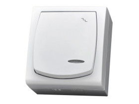 MADERA Wyłącznik schodowy z podświetleniem pomarańczowym biały ŁNH-3NS/00 OSPEL