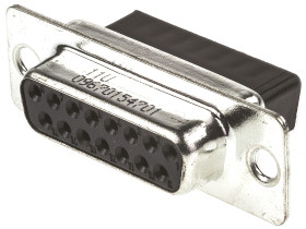 Złącze D-Sub 15-pinowe Żeński Proste Montaż na kablu