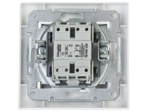 Przycisk Asfora z podświetleniem zaciski śrubowe biały z ramką EPH1600321