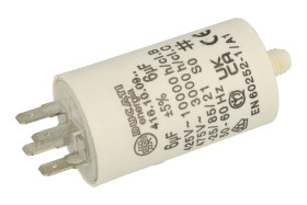 Kondensator; polipropylenowy; silnikowy (rozruchowy); 416100964; 6uF; 425V AC; fi 32x55mm; konektory 6,3mm; śruba bez nakrętki;