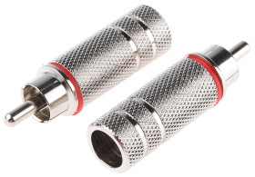 Wtyczka RCA Montaż na kablu Męski Lutowane, styki niklowane RS PRO