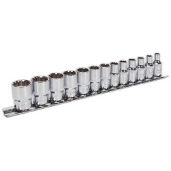 Sealey AK69813 Spline Socket Set 13pc 1/4&quot;sq Drive Total Drive