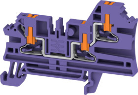 Through terminal block, push-in connection, 2.5 mm², 24 A, 8 kV, purple, 2847390000