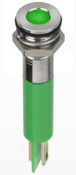 Lampka kontrolna do montażu panelowego 2V dc, zielona 8mm LED Chrom Faston, oczko lutownicze RS PRO