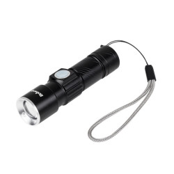 Latarka ręczna Rebel 3W/120lm wtyk USB, funkcja zoom