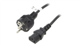 Sn316-3/10/5Bk Kabel Cee 7/7 (E/F) Wtyk, Iec C13 Żeński Pvc 5M Czarny 10A