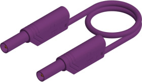 Measuring lead with (4 mm plug, spring-loaded, straight) to (4 mm plug, spring-loaded, straight), 0.5 m, purple, PVC, 2.5 mm², C