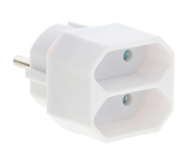 Rozgałęźnik wtyczkowy 2-gniazda b/u Euro R-2