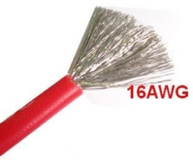 16 AWG Flexible Tinned Copper Silicone Wire - 256 Wires - 1.3 mm2 - Red