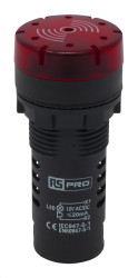 Kontrolka 12V ac/dc Czerwony RS PRO średnica wycięcia 22mm Montaż panelowy Śruba