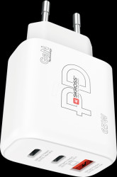 SKCH001065WPDEUCN USB charger, 65 W, GaN, 5 - 20 V, 2x USB-C, 1x USB-A (QC), EU