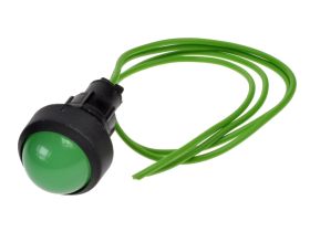 Kontrolka; KLP20G/230Vn; 13mm; podświetlenie LED 230V; zielony; z przewodem; czarny; IP20; LED 20mm; 27mm; Elprod; RoHS