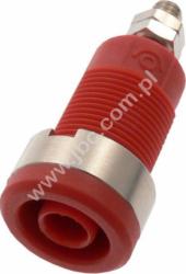 3265-RT Gniazdo bezp. 4mm, przyłącze M4, 36A, czerwony, ELECTRO-PJP, 3265RT