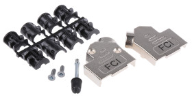 Osłona tylna D-Sub 9 -pinowe Cynk odlewany Kątowy Amphenol Communications Solutions E